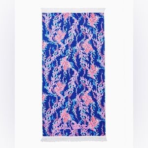 Lilly Pulitzer Soft Velour Terry Pool Beach Towel - Borealis Blue Swim On Over